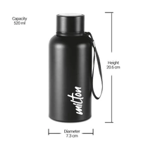 Milton Aura Hot & Cold Water Bottle 500 Ml - Black