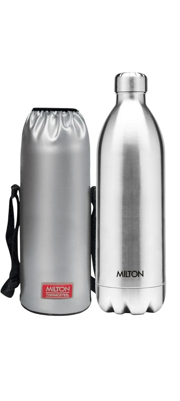 Milton Duo DLX 1500 Thermosteel Water Bottle 1.5 Litre, 24 Hr Hot and Cold I Leak Proof Lid, ISI Certified, Gym, School,Silver