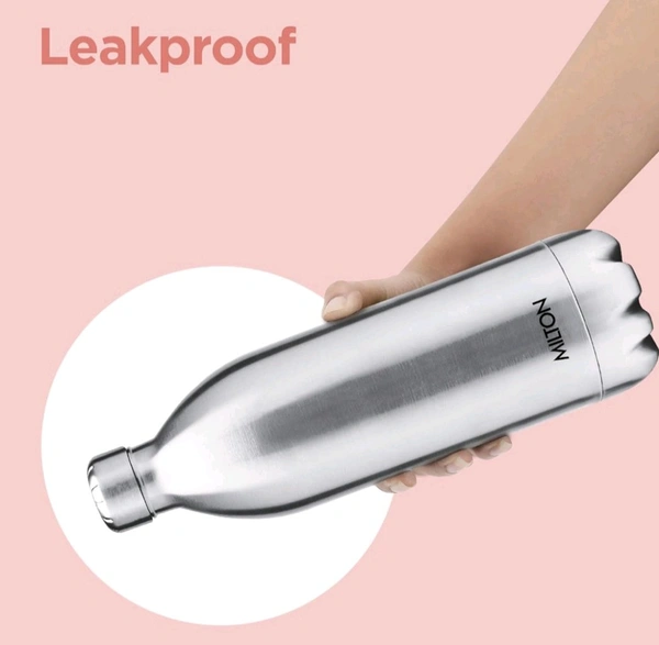 Milton Duo DLX 1500 Thermosteel Water Bottle 1.5 Litre, 24 Hr Hot and Cold I Leak Proof Lid, ISI Certified, Gym, School,Silver