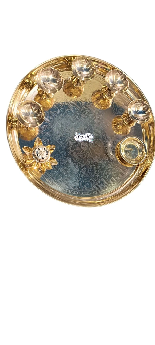 Brass Panch Aarti Thali