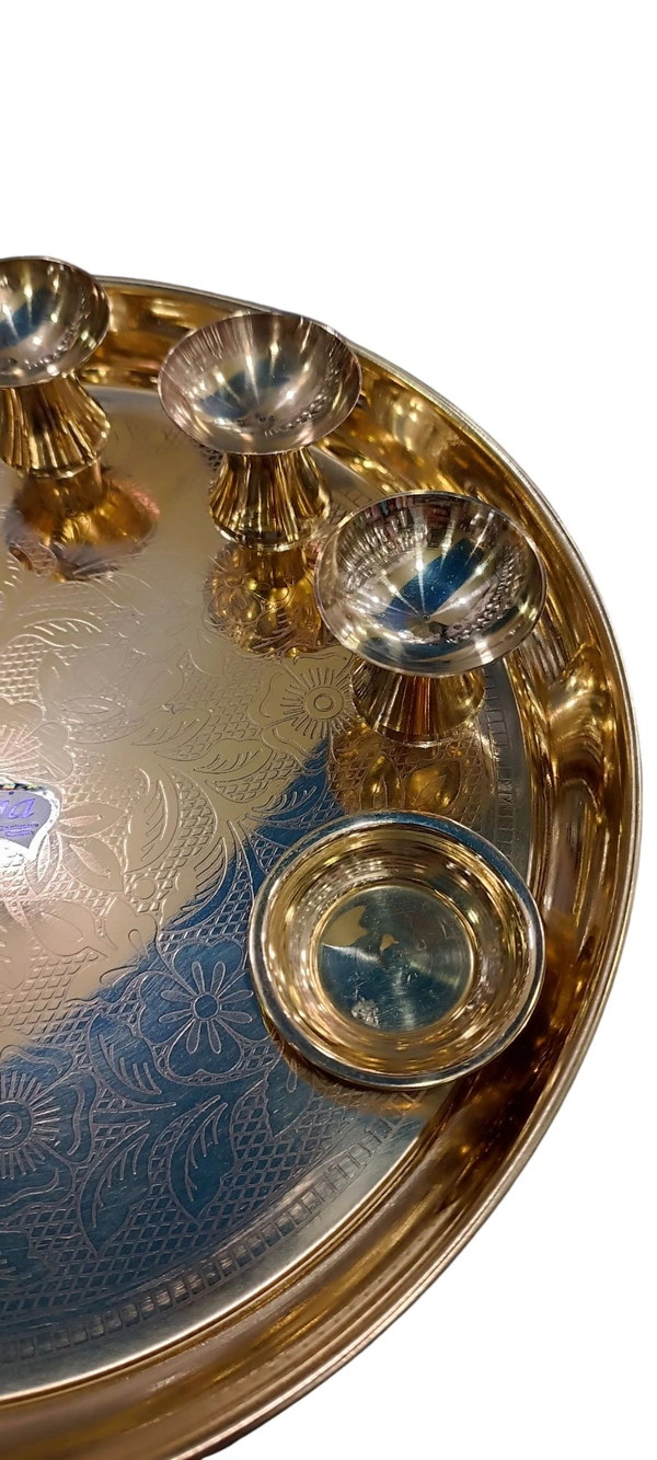 Brass Panch Aarti Thali