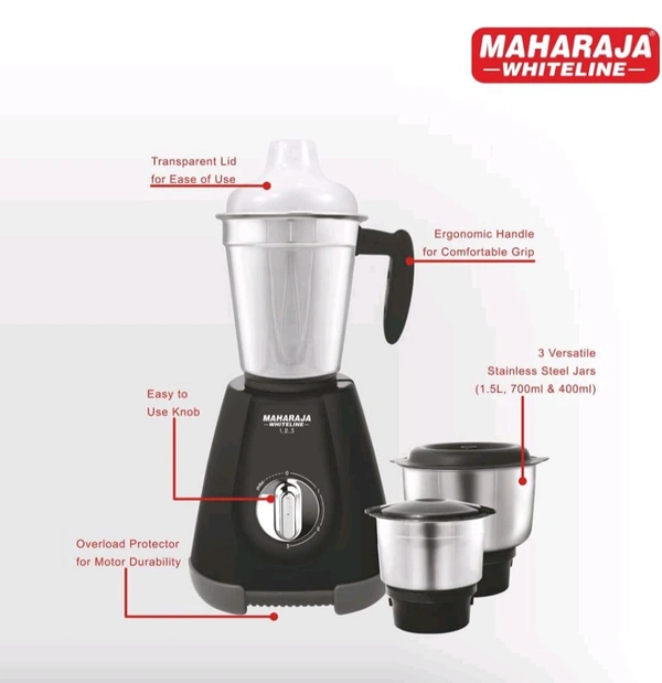 Maharaja MAHARAJA mg 123 550W Mixer Grinder, Black