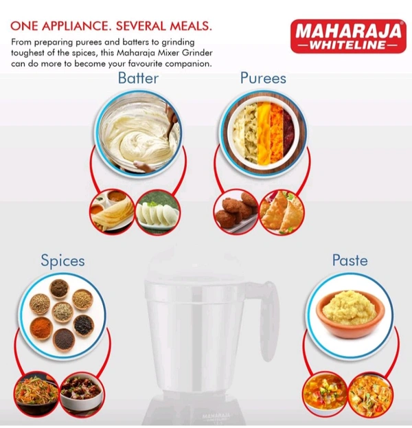 Maharaja MAHARAJA mg 123 550W Mixer Grinder, Black