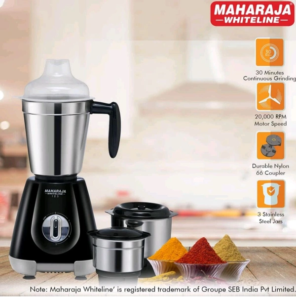 Maharaja MAHARAJA mg 123 550W Mixer Grinder, Black