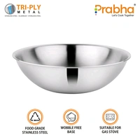 Prabha Prima Triply Tasla Flat Base Without Lid - 0.9L