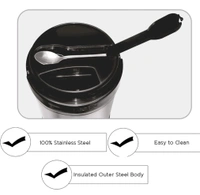 Milton  Royal 4 Stainless Steel Containers with 600 ml Each, PU Insulated, Hot & Cold