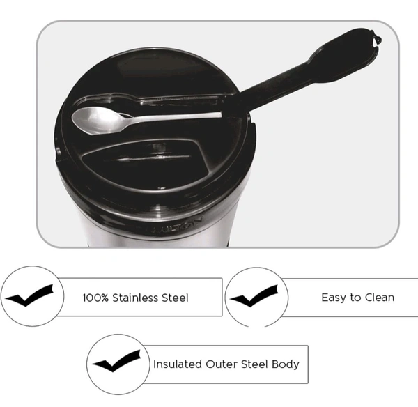 Milton  Royal 4 Stainless Steel Containers with 600 ml Each, PU Insulated, Hot & Cold