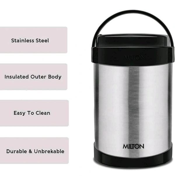 Milton  Royal 4 Stainless Steel Containers with 600 ml Each, PU Insulated, Hot & Cold
