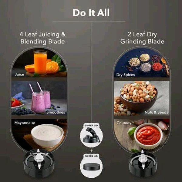 Prestige Nutri-Jet Mixer Grinder with 2 Jars| 450 Watts| Sipper Lid & Additional Cover Lid| ISI Certified| One-Touch Operation, Black