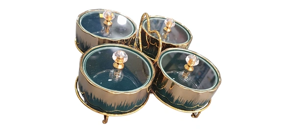 Dryfruit Box Set Of 4 With Stand