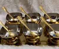 PVD Square AIce Cream Set With Tray - Mathar