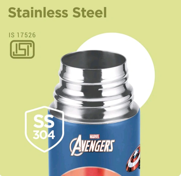 Milton Marvel Mighty Captain America Thermosteel Bottle - 500 Ml