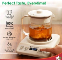 Wonderchef Chai Magic, Fully Automatic Tea & Cappuccino Maker, Make Masala Chai/Cutting Chai/Kahwa/, No Spills, No Overcooking, 4 Modes, Boil Milk/Water/Coffee, 500ML Glass Jar