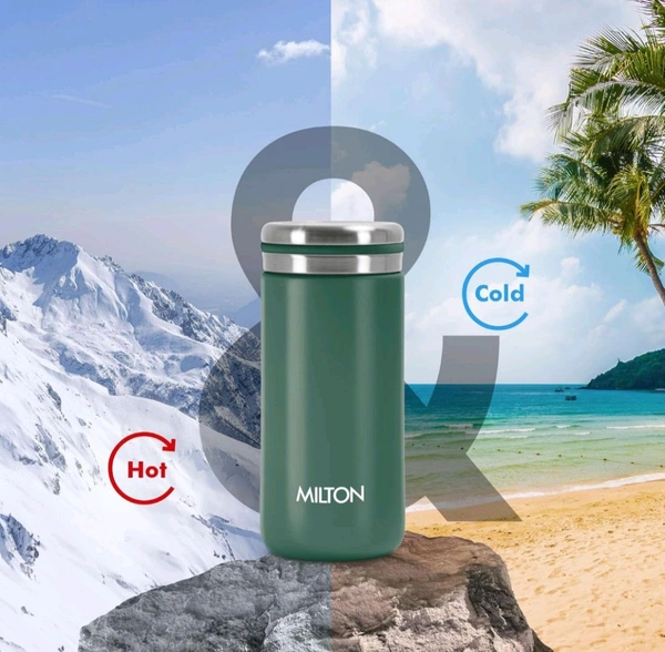 Milton Shiny 200 Thermosteel Water Bottle 200 ml, 24 Hr Hot and Cold I Leak Proof Lid, ISI Certified I Vacuum Insulated - Red