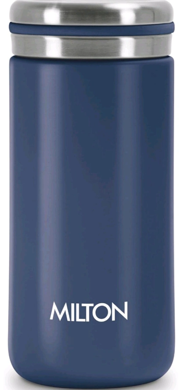 Milton Shiny 200 Thermosteel Water Bottle 200 ml, 24 Hr Hot and Cold I Leak Proof Lid, ISI Certified I Vacuum Insulated - Blue