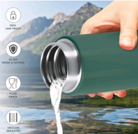 Milton Shiny 200 Thermosteel Water Bottle 200 ml, 24 Hr Hot and Cold I Leak Proof Lid, ISI Certified I Vacuum Insulated - Green