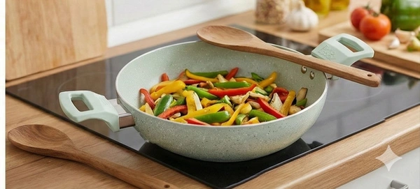 Milton Pro Cook Ceramic Kadhai With Glass Lid - 24cm