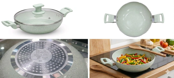 Milton Pro Cook Ceramic Kadhai With Glass Lid - 26cm