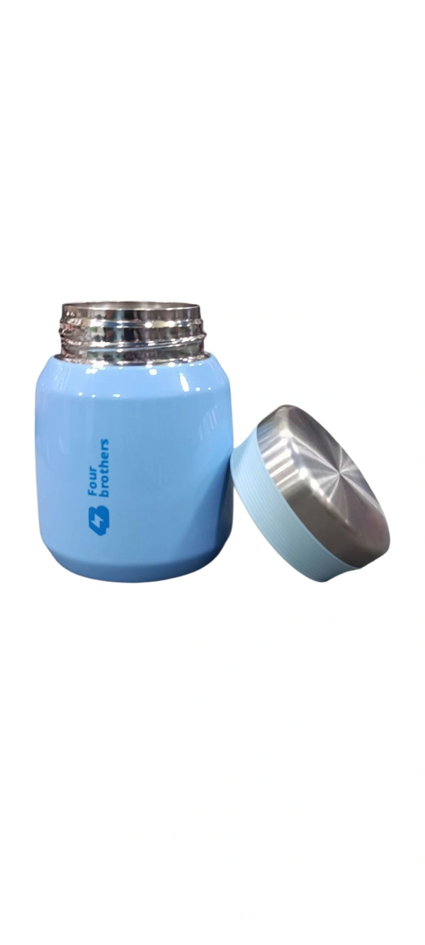 Four Brother Stailess Steel Airtight & Leakproof Sambar and Soup Jar 300ml - Blue