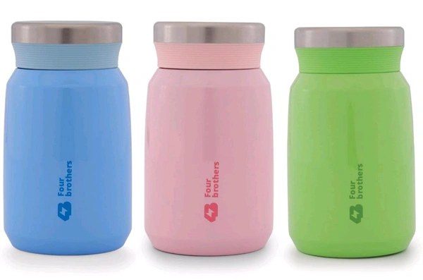 Four Brother Stailess Steel Airtight & Leakproof Sambar and Soup Jar 300ml - Your Pink