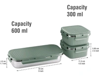 Milton MILTON Lush Lunch Box 1 Stainless Steel Container + 2 Microwave Safe, Cool Touch Body SS Container I BPA Free I Stylish Durable Jacket I Ideal for Office, School, Outdoor, Picnic - Royal Blue