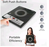 Milton Euroline Elio 16.0 Portable 1600 W Induction Cooktop | LED Display Panel, 5KV Surge Protection | Timer & Preset Menu Functions | Soft Touch Buttons | Fast Cooking | 3-Year Warranty on Coil