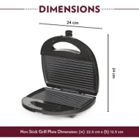 BOROSIL Neo Grill 2.0, 750 Watt, Bread Sandwich Maker, Makes 2 Sandwiches - Base Variant