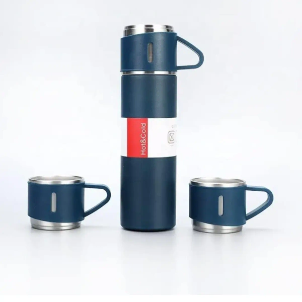 Double Wall Stainless Steel Thermo 500ml Vacuum Insulated Bottle With 3 Cup