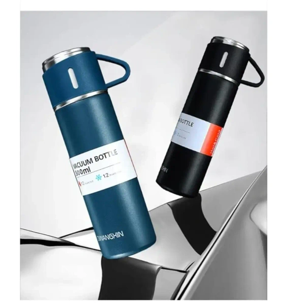 Double Wall Stainless Steel Thermo 500ml Vacuum Insulated Bottle With 3 Cup