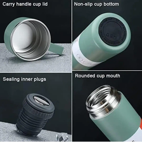 Double Wall Stainless Steel Thermo 500ml Vacuum Insulated Bottle With 3 Cup