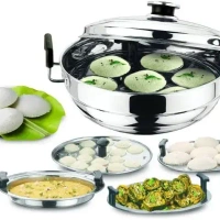 Garuda Sandwich Bottom Stainless Steel Multi Kadhai with Lid - 5 plates