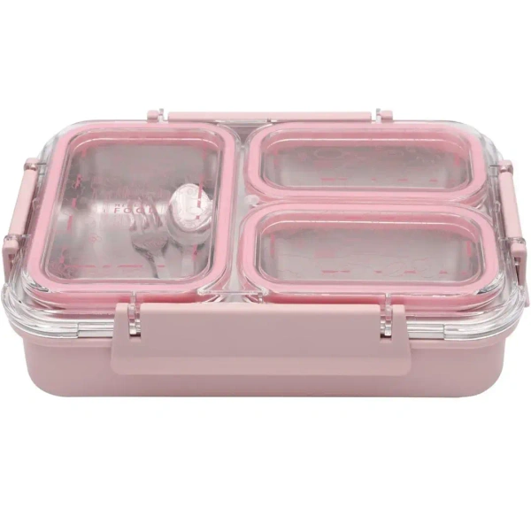JAYPEE Stainless Exteel Three Cavity Lunch Box For Kids - Green
