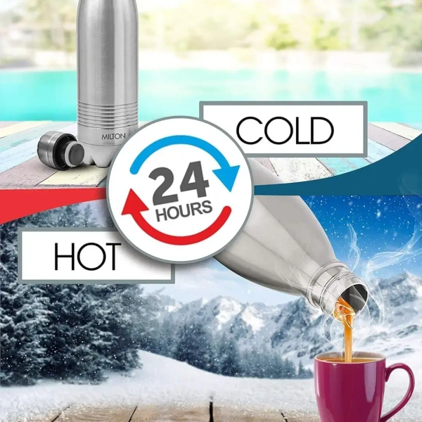 MILTON Milton Duo DLX Thermosteel 24 Hours Hot and Cold Water Bottle - 500ml