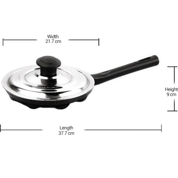 MILTON Pro cook Appam Patra 12 Cavities, 14 Inch Non-Stick Paniyaram - Base Variant