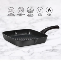 MILTON Milton Pro Cook Die Cast Grill Pan 24 cm Black Induction Safe Non Stick