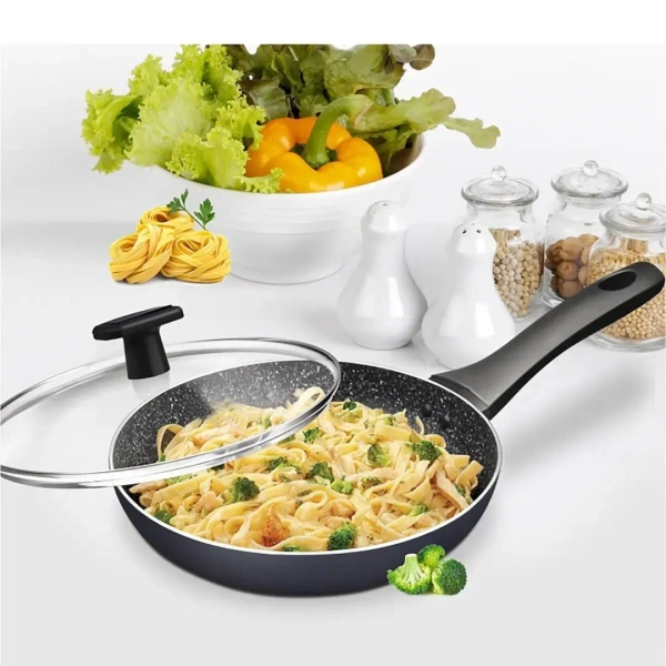 MILTON Milton Pro Cook Granito Fry Pan With Glass Lid Size 28 Cm