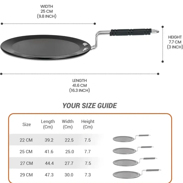 MILTON Milton Pro cook Granito Induction Hard Anodized Roti Tawa - 25cm