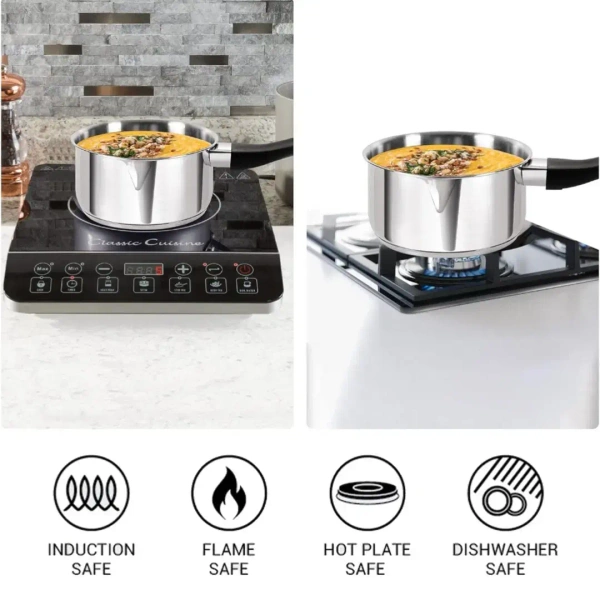 MILTON Milton Pro cook Sandwich Bottom Saucepan With Backlight Handle - 14cm