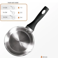 MILTON Milton Pro cook Sandwich Bottom Saucepan With Backlight Handle - 14cm