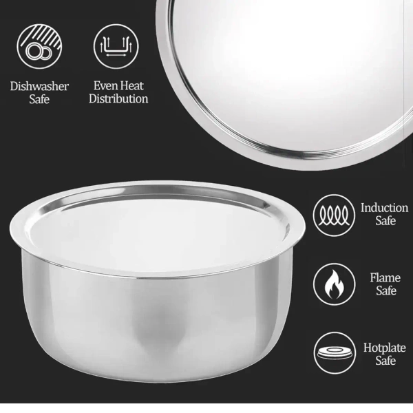 MILTON Milton Pro Cook Triply Stainless Steel Induction Tope with Lid 22 Cm - Base Variant