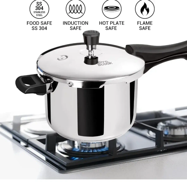 MILTON Milton Pro Cook Triply Stainless Steel Pressure Cooker Outer Lid  5 Ltr - 