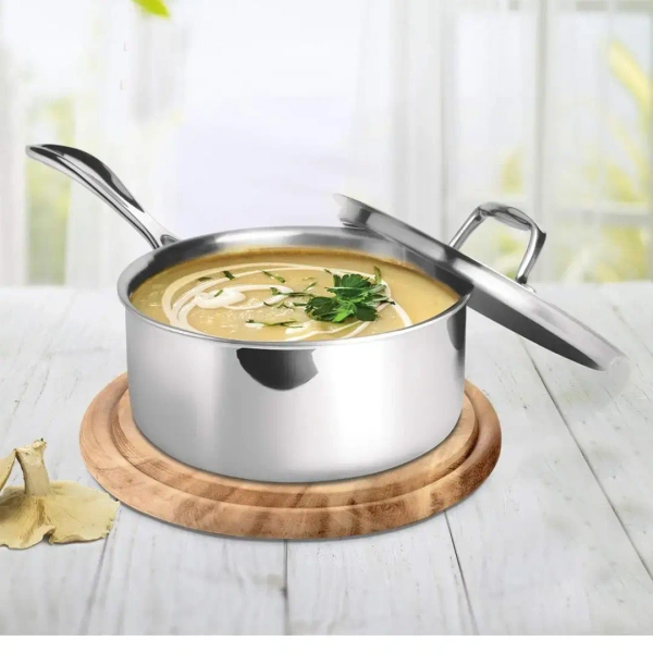 MILTON Milton Pro Cook Triply Stainless Steel Sauce Pan with Lid 14 cm - Base Variant