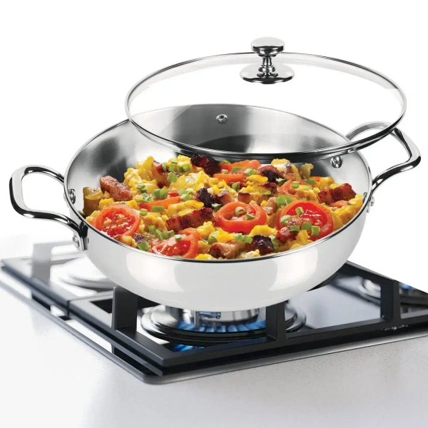 MILTON Milton Sandwich Bottom Stainless Steel Kadhai With Glass Lid - 20cm