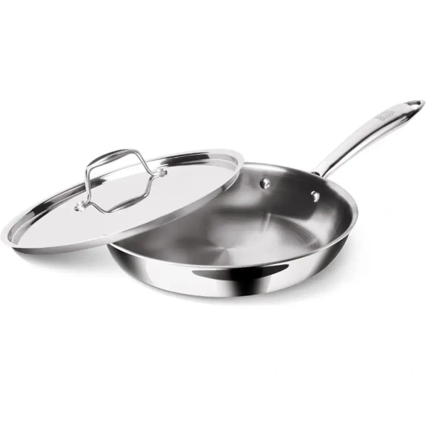 MILTON Milton Tri Ply Stainless Steel Fry Pan With S S Lid 22 - Base Variant