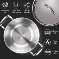 MILTON Milton Triply Stainless Steel Kadhai With Lid 20 Cm - Base Variant