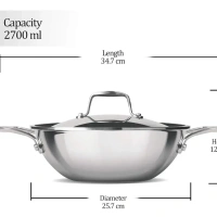 MILTON Milton Triply Stainless Steel Kadhai With Lid 24 cm
