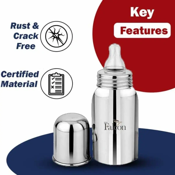 FALCON PddFalcon Stainless Steel Baby Feeding Bottle 220 ml