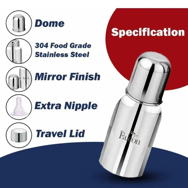 FALCON PddFalcon Stainless Steel Baby Feeding Bottle 220 ml