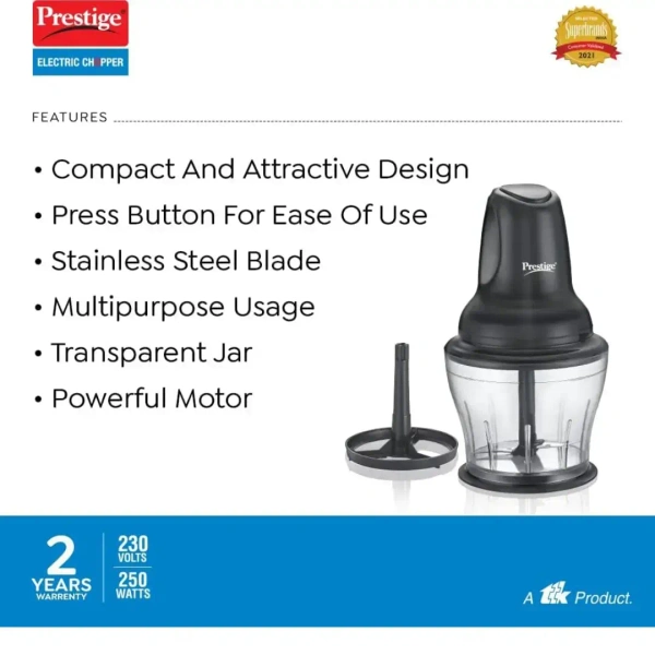 PRESTIGE Prestige Pec 4.0 Multi-Purpose Electric Chopper 250 Watts - Base Variant