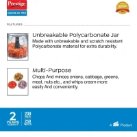 PRESTIGE Prestige Pec 4.0 Multi-Purpose Electric Chopper 250 Watts - Base Variant